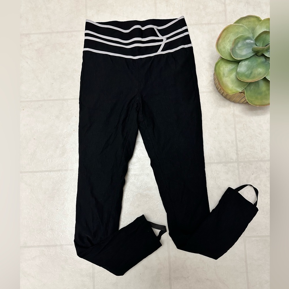 Celine Casual Duck Down Pants BLACK WHITE size 6 Rare! Warm layer / Snow Pant